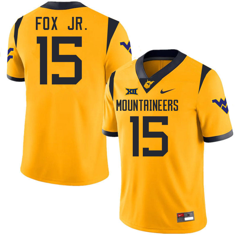 Scotty Fox Jr. WVU Jersey,West Virginia Mountaineers #15 Scotty Fox Jr. Jersey Youth College-Gold
